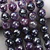 Electroplated Natural Agate Beads Strands G-B191-A07-10mm-10-1