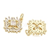 Brass Micro Pave Clear Cubic Zirconia Pendants CU-CBA01AA-37G-2