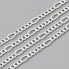 Brass Coated Iron Figaro Chain Necklace Making MAK-T006-03S-2