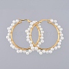 Beaded Hoop Earrings EJEW-JE03803-2