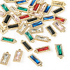 36Pcs 6 Colors Zinc Alloy Glass Pendants ALRI-TA0001-33-3