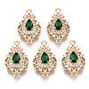 Brass Micro Pave Cubic Zirconia Links Connectors KK-R111-011-A02-1