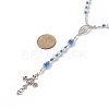 Glass Pearl & Acrylic Rosary Bead Necklace NJEW-TA00041-01-4