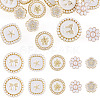 15Pcs 5 Styles 1-Hole Alloy Enamel Shank Buttons BUTT-TA0001-47A-1