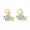 Brass Micro Pave Cubic Zirconia Pendants KK-U056-19G-1