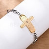 201 Stainless Steel Link  Chain Bracelets BJEW-B078-148GP-2