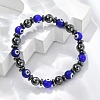 Handmade Evil Eye Lampwork Beads Stretch Bracelets BJEW-JB04461-02-1