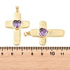 Brass Glass Pendants KK-P353-12G-3