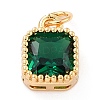Real 18K Gold Plated Brass Inlaid Cubic Zirconia Charms ZIRC-L100-073G-01-2
