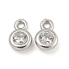 925 Sterling Silver Pave Clear Cubic Zirconia Flat Round Charms STER-B005-01P-1