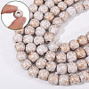 Christmas Wood Round Beads Hanging Ornaments HJEW-CA00082-4