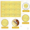 12 Sheets Self Adhesive Gold Foil Embossed Stickers DIY-WH0451-021-3