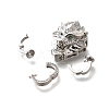 Brass Micro Pave Cubic Zirconia Fold Over Clasps KK-M318-25P-2