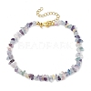 Natural Fluorite Anklets AJEW-AN00592-02-1