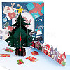 Rectangle 3D Christmas Trees Pop Up Paper Greeting Card AJEW-WH0289-25-1