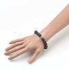 Natural Lava Rock Beads Stretch Bracelets BJEW-JB03879-02-4