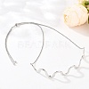 304 Stainless Steel Wavy Line Choker Slider Necklaces NJEW-Z106-01P-3