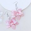 Bohemian Style Petal Patchwork Acrylic Flower Earrings with Water Ripple Design HF8489-2-1