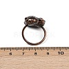 Brass with Mixed Gemstone Cuff Rings RJEW-Z112-01R-6