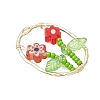 Glass Seed Beaded & Handmade Millefiori Glass Pendants PALLOY-MZ00901-05-3