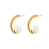 Stainless Steel with Pearl Earrings KS3885-1-1