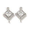 Brass Pave Clear Cubic Zirconia Connector Charms KK-P275-41P-1