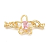 Brass Micro Pave Cubic Zirconia Fold Over Clasps KK-K389-012G-1