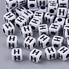 White Opaque Acrylic Beads MACR-R869-02H-1