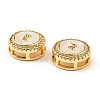 Brass Micro Pave Clear Cubic Zirconia Slide Charms KK-K342-09G-01-3