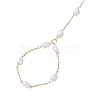 Ion Plating(IP) 316 Surgical Stainless Steel Plastic Imitation Pearl Paperclip Chains Finger Ring Bracelets for Women BJEW-JB11771-5