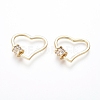 Brass Micro Pave Cubic Zirconia Screw Carabiner Lock Charms ZIRC-I031-06G-1