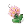 Glass Seed Beaded Flower Pendants PALLOY-MZ00521-4