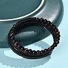 Natural Tiger Eye & Glass Round Beaded Bracelets BJEW-G732-02B-3