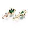 Brass Micro Pave Cubic Zirconia Links Connectors KK-R111-007-A02-2