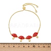 Brass Micro Pave Clear Cubic Zirconia Slider Bracelets BJEW-Z126-03G-5