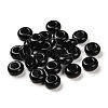 Natural Obsidian European Beads G-R488-02F-1
