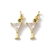 Brass Pave Cubic Zirconia Pendants X-KK-P325-17A-G-1