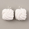 Opaque Resin Pendants RESI-WH0029-24P-04-2