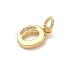 Brass Micro Pave Cubic Zirconia Charms KK-I382-03G-O-2