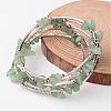 5-Loop Natural Green Aventurine Chip Beaded Wrap Bracelets BJEW-JB02245-1
