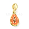 Brass Enamel Fruit European Dangle Charms KK-Z090-08G-09-1