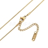 PVD Vacuum Plating 304 Stainless Steel Peach Heart Pendant Round Snake Chain Necklaces NJEW-Z044-07G-3