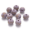 Painted Natural Wood Beads X-WOOD-N006-03A-12-1
