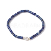 Natural Lapis Lazuli and Pearl Beads Btacelets BJEW-JB10681-01-1