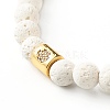 Round Natural Lava Rock Beads Stretch Bracelet for Girl Women BJEW-JB06973-6