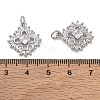 Brass Micro Pave Clear Cubic Zirconia Pendants CU-CBA01AA-37P-3