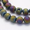 Electroplate Natural Druzy Agate Beads Strands G-G708-10mm-07-3