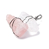 Natural Rose Quartz & Quartz Crystal Nuggets Big Pendants G-K338-43P-05-2