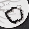Natural Obsidian Chips Beaded Bracelet X-BJEW-JB09686-04-4