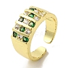 Rack Plating Brass Micro Pave Cubic Zirconia Cuff Rings RJEW-H228-13G-03-1